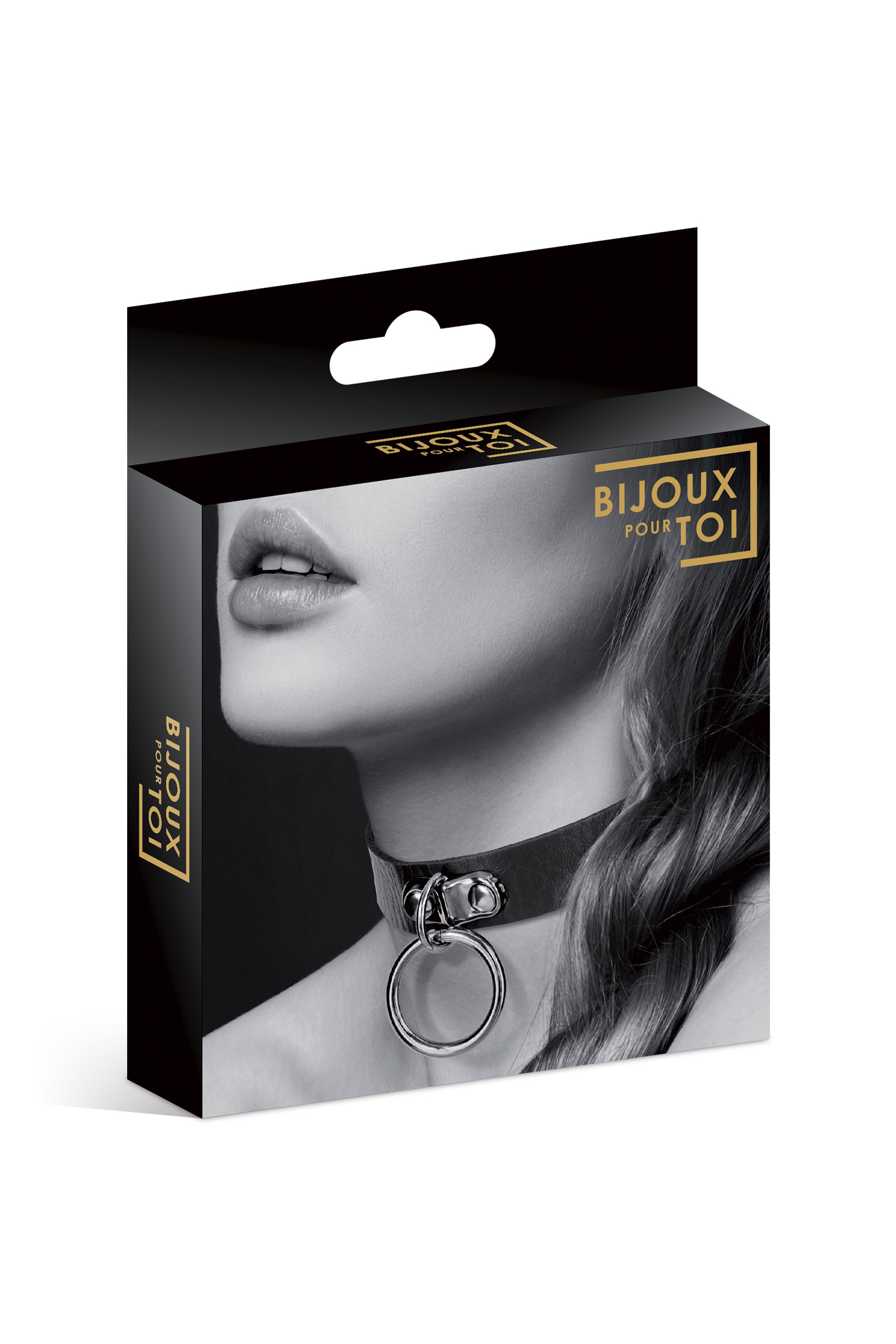 Bijoux Pour Toi — Collier anneau simple cuir noir