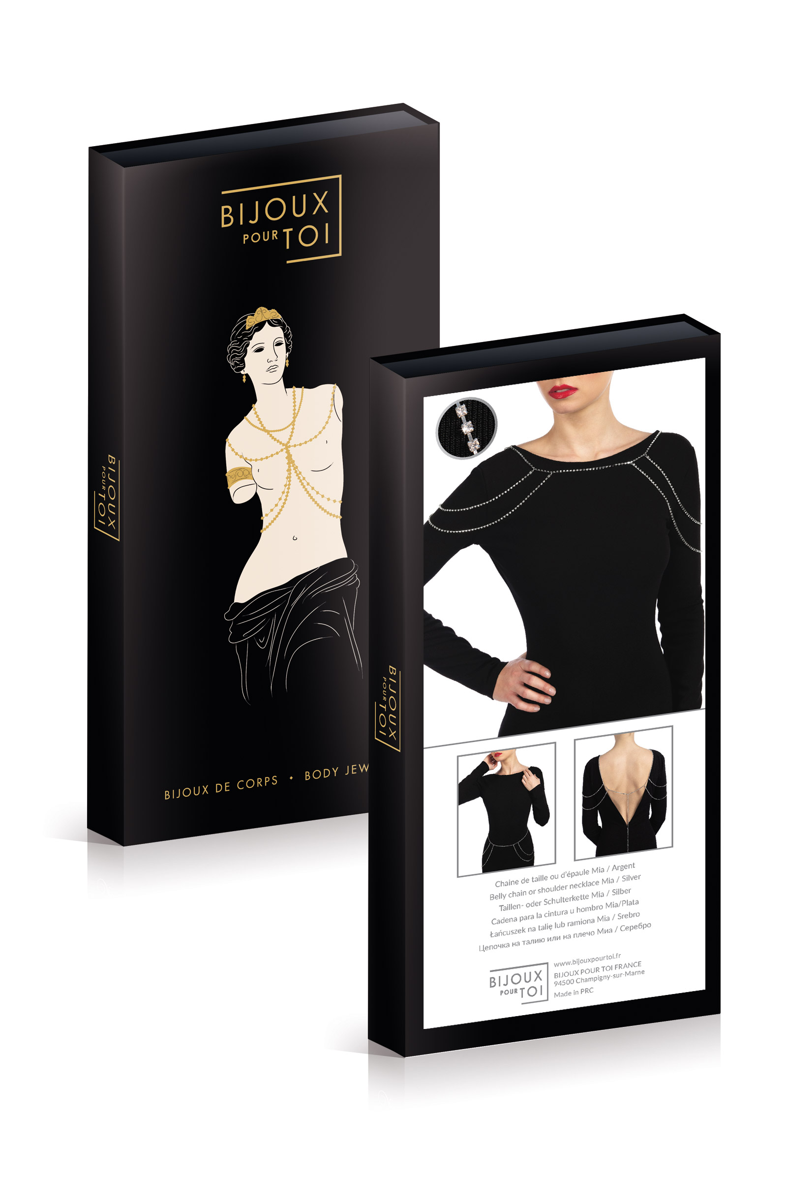 Bijoux Pour Toi — Harnais Emmanuelle corps complet menottes chaîne