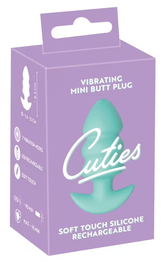Cuties vibrating plug lisse menthe 8,3cm