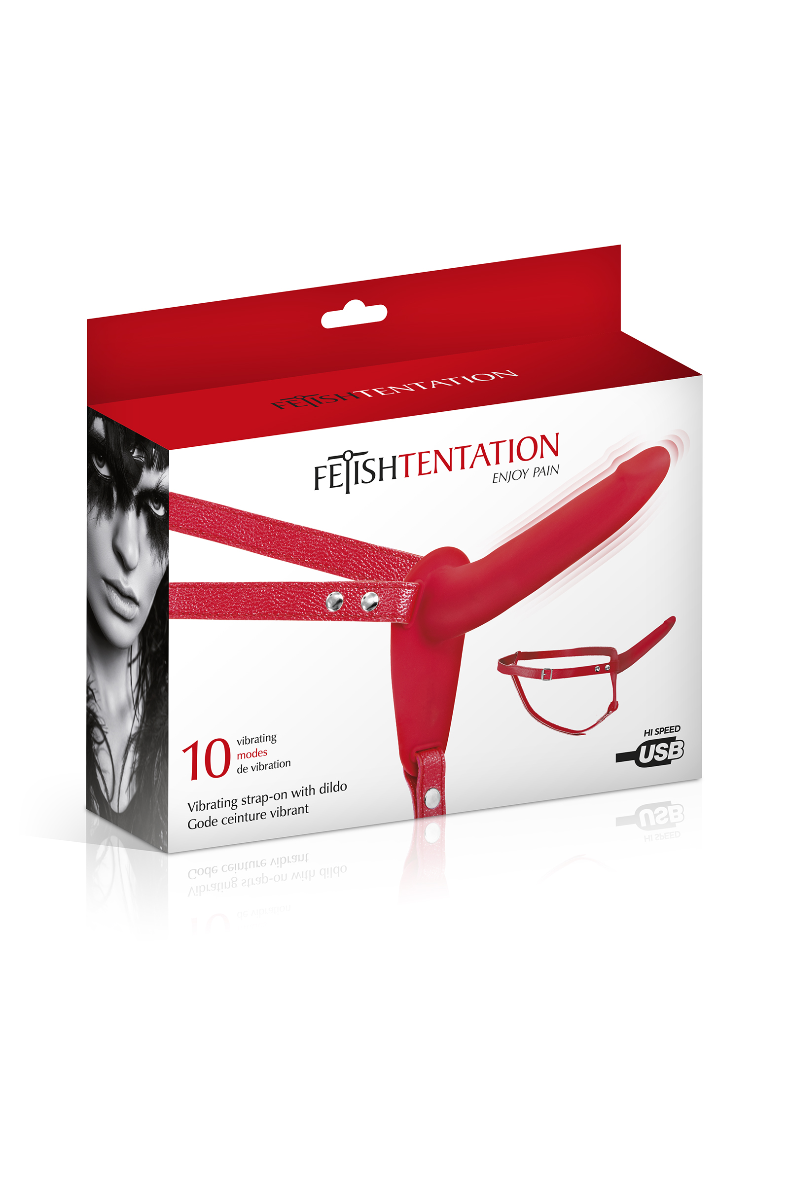 Gode ceinture vibrant rouge